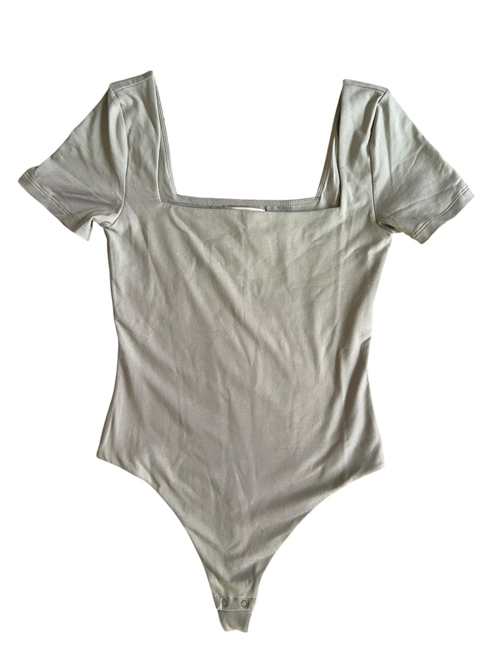 Aritzia Contour Square Neck Short Sleeve Bodysuit - Terrace Sage - Size Small